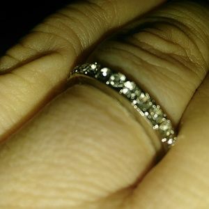 ETERNITY BAND RING 9 and MATCHING EARRINGS